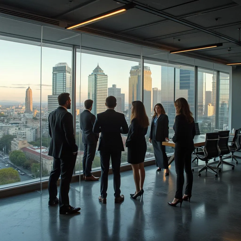 Equipo de ConsultFinanzas en oficina moderna